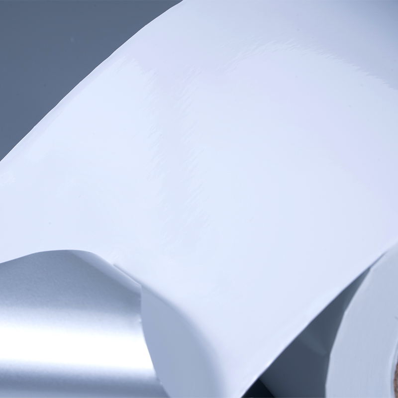 25mic Glossy White Aluminized Polyester Film Self Adhesive Label with Water-based Acrylic Adhesive for Inkjet Printing