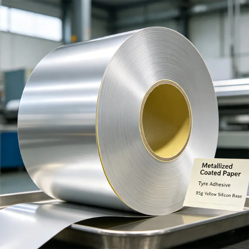 80g metalized coated paper/rubber adhesive /95g yellow silicon liner  