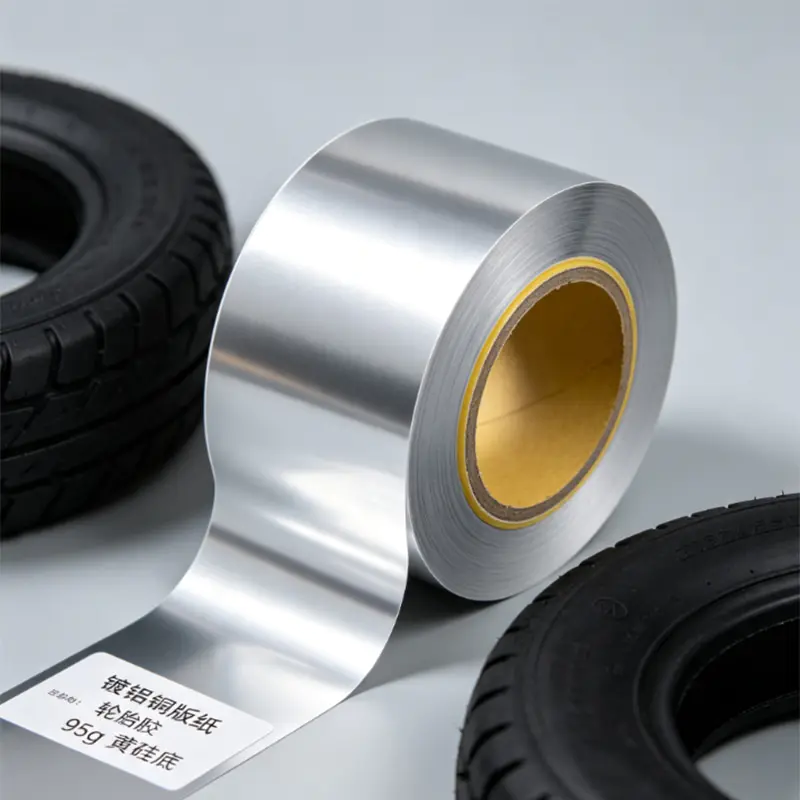 80g metalized coated paper/rubber adhesive /95g yellow silicon liner  