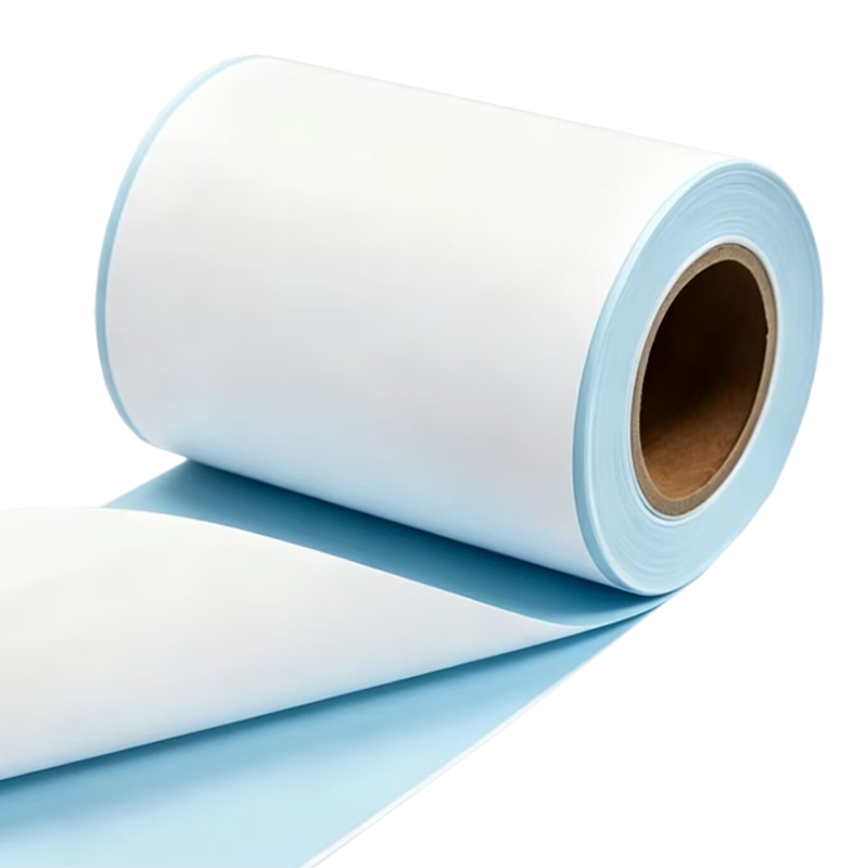 80g 60g upm sky blue glassine liner matt woodfree paper /frozen adhesive /60g upm sky blue glassine liner 