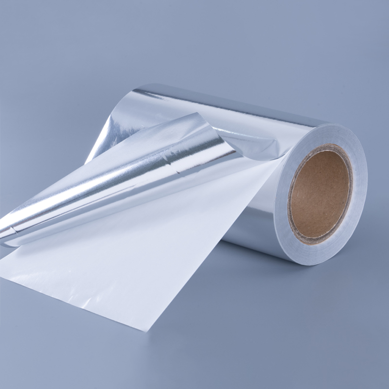 50um bright siliver metalised PP/ re-inforced acrylic glue /60g white glassine liner 