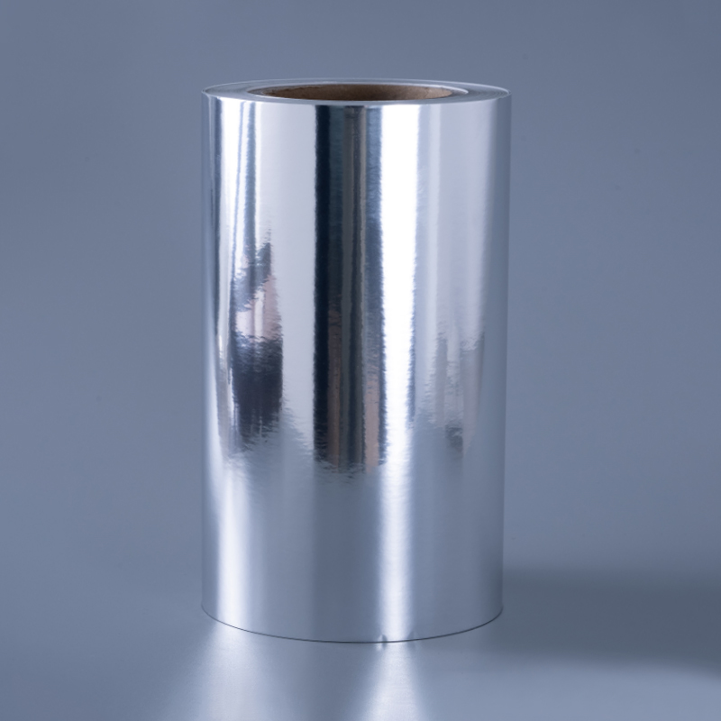50um bright siliver metalised PP/ re-inforced acrylic glue /60g white glassine liner 